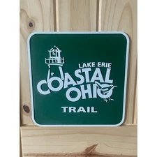 Lake Erie Coastal Ohio Trail Road Sign Travel Highway Interstate Lighthouse