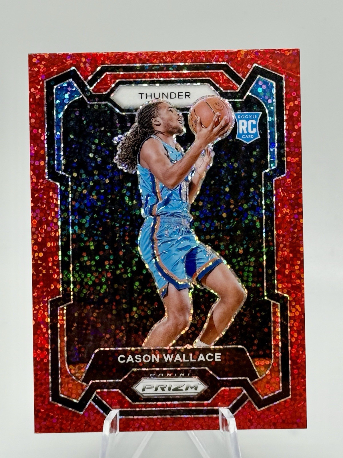 2023-24 Panini Prizm Cason Wallace #139 Red Sparkle Prizm (RC)