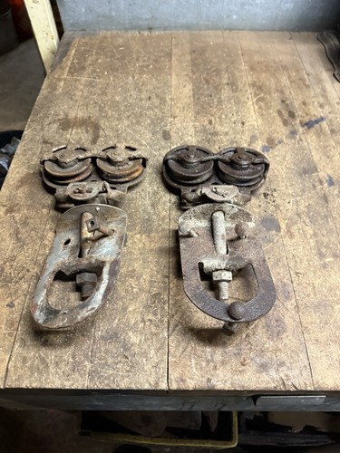 Sure Grip Tandem Stay On Adjustable Cast Iron Barn Door Rollers Hangers Hardware - Picture 6 of 14