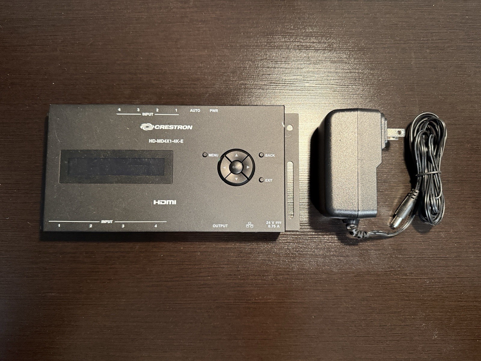 Crestron HD-MD4X1-4K-E HDMI Switcher w/ AC Power Adapter