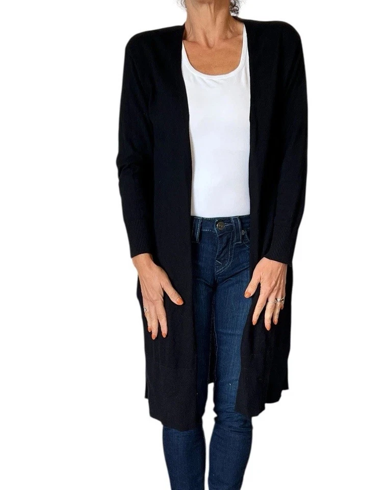 CÁRDIGAN ABIERTO PLUMERO NEGRO ZARA NIÑA 13-14 MUJER XS COLECCIÓN ELEGANTE Foto 2 de 4