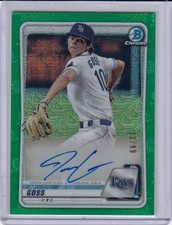* JJ GOSS * 2020 BOWMAN CHROME GREEN MEGA MOJO REFRACTOR AUTO RC # 99