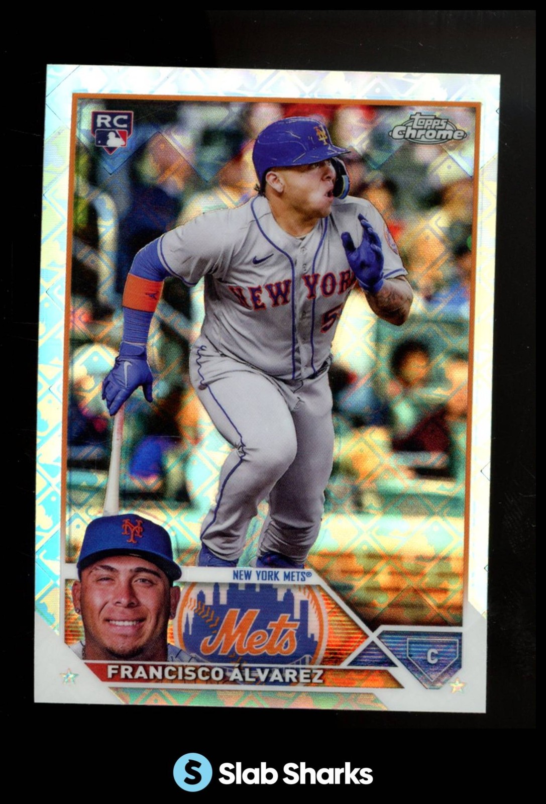 2023 TOPPS CHROME LOGOFRACTOR #203 FRANCISCO ALVAREZ RC ROOKIE