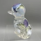 Fenton Opalescent Duckling Figurine Hand Painted Signed  'D Fredrick