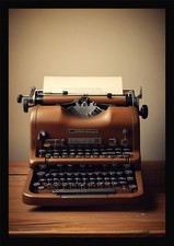 Intimate Vintage Typewriter Framed Wall Art Poster Canvas Print Picture thumbnail