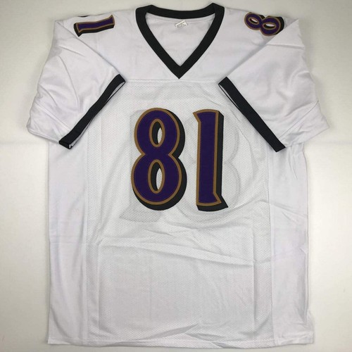 Autographed/Signed ANQUAN BOLDIN Baltimore White Football Jersey Beckett BAS COA - Picture 4 of 4