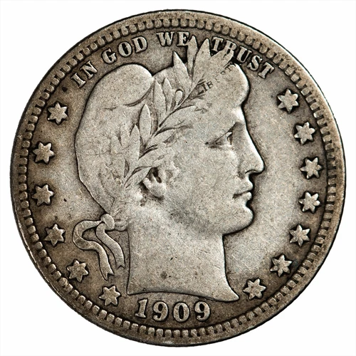 1909 Barber Quarter 25C Raw