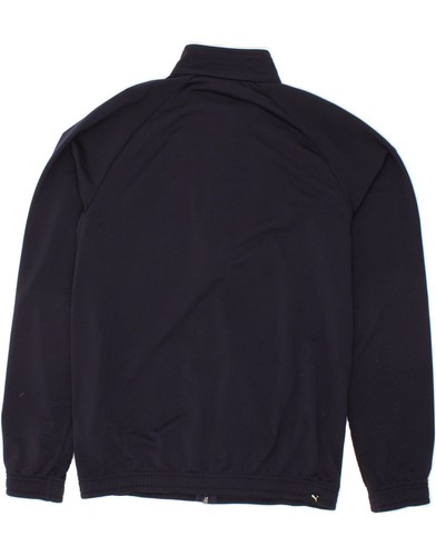 PUMA Mens Graphic Tracksuit Top Jacket Medium Navy Blue Colourblock AQ04 - 第 2/3 張圖片