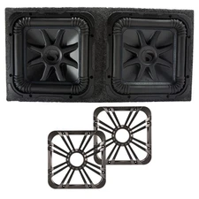 Kicker L7S12 Solo-Baric Subwoofers Sealed Box with Charcoal LED Grills