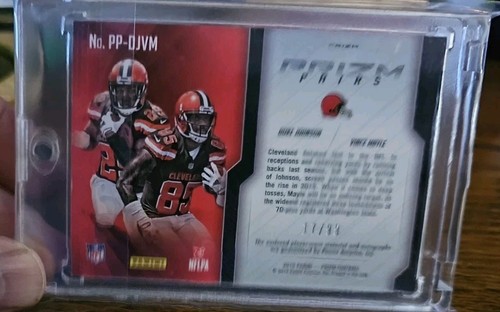 Prizm Pairs Duke Johnson/Vince Mayle 2015 parche doble automático 17/99 - Browns - Imagen 2 de 4