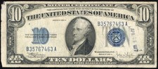 1934 C $10 Ten Dollar Silver Certificate Note Fr#1704