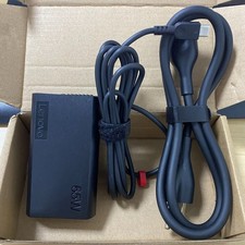 Genuine OEM 65W USB C Type C Adapter Charger Lenovo ADLX65YSCC3A New Slim Round