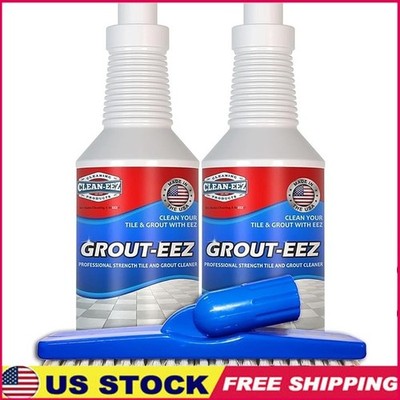Professional Grout Cleaner 2-in-1 Solution W/ Stand-up Brush Easy Tile Cleaning