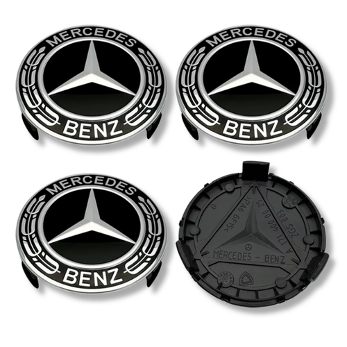 Jante en Alliage Capuchon Centre Moyeu Mercedes Gla Mond Glc Gle GLS Noir Chrome - Photo 10 sur 12