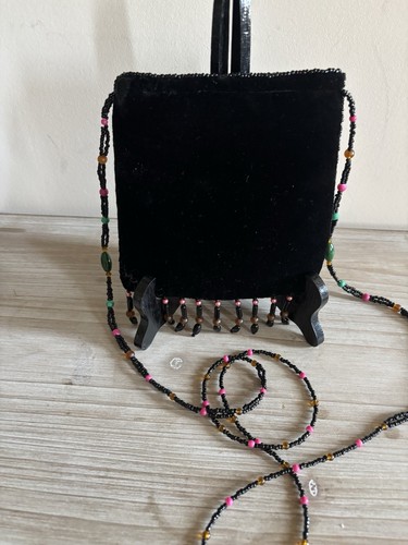 Boho Shoulder Crossbody Very Small Purse Beaded Handmade - Bohemian-Ethnic - Picture 2 of 5