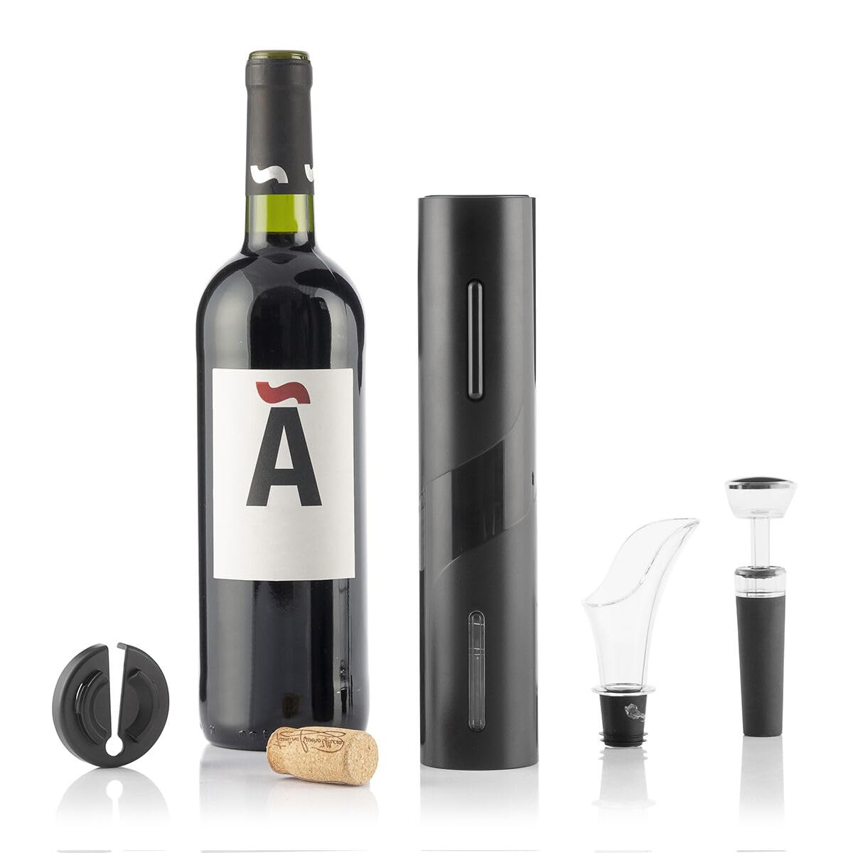 InnovaGoods - Cavatappi Elettrico con Set Accessori Vino, Design Elegante, Estra