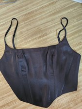 ASTR The Label Black Satin Corset Cami Top Size Small S NWT New Without Tags