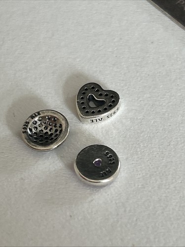 Authentic Pandora 🌟 Mini petite floating charms 🌟Purple Circle Heart - Picture 4 of 5