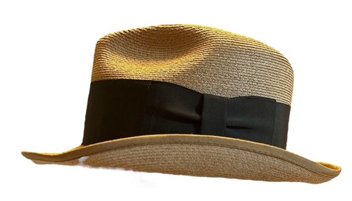 Vintage Dobbs Fifth Ave Straw Fedora  Size 6 7/8EUC Black Band Putman’s AK - Picture 2 of 6
