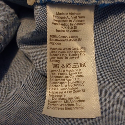 J Crew Shirt Womens Large Blue Cotton Button Up Oxford Pocket Signature Fit - Picture 12 of 12