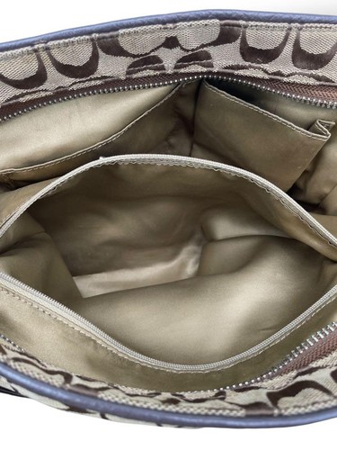 COACH Tote Bag Canvas Signature Brown - Picture 10 of 24
