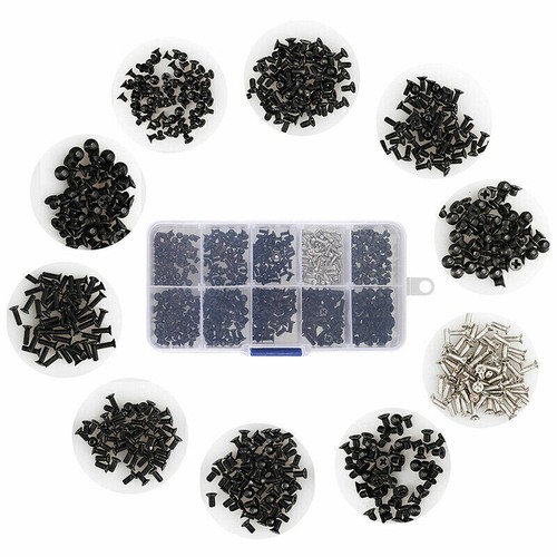 1Box Alloy Steel M2 M2.5 M3 10 Sizes Laptop Computer Notebook Repair Screws Kit - Afbeelding 3 van 10