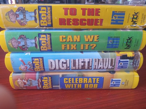 Lot of 4 Bob the Builder VHS Tape Movies Clam Shell Case. See Pics For Details