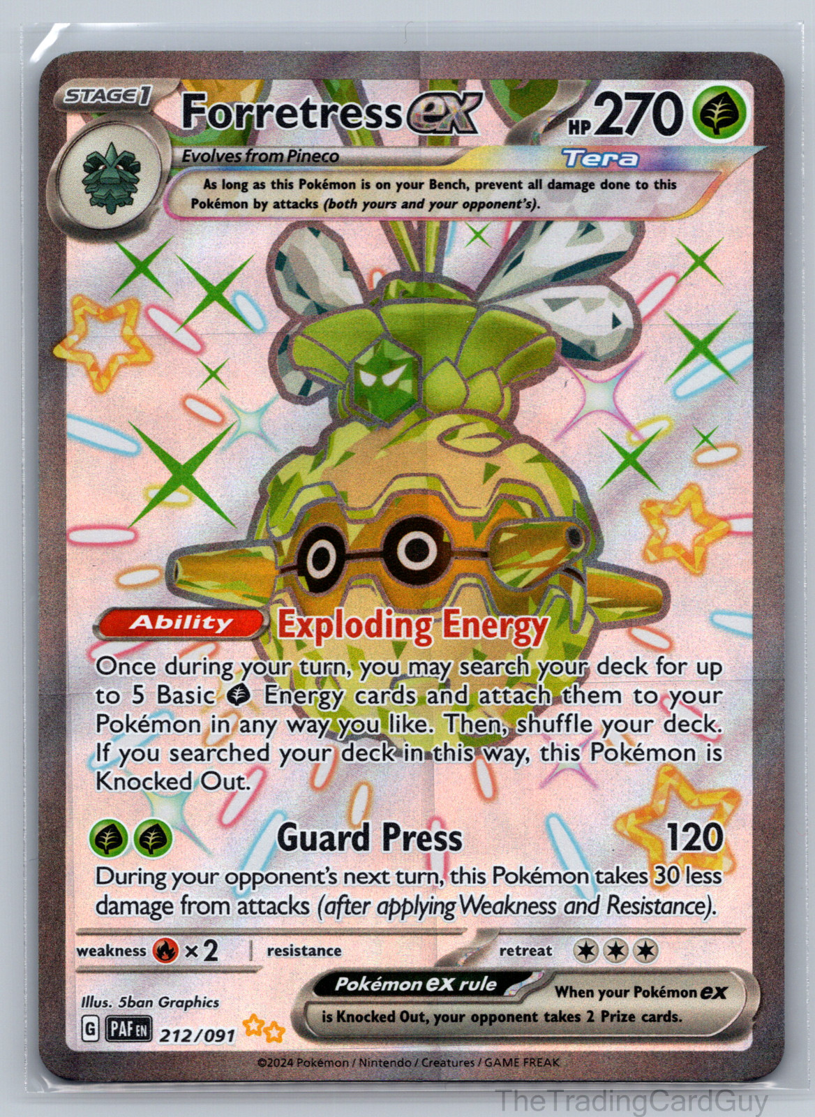 Forretress ex 212/091 Special Illustration Paldean Fates Pokemon Card NM