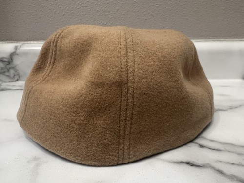 Vintage Tan 85% Wool Nylon Blend XL Baseball Hat Size M Made in USA READ SEE PIC - Picture 10 of 10