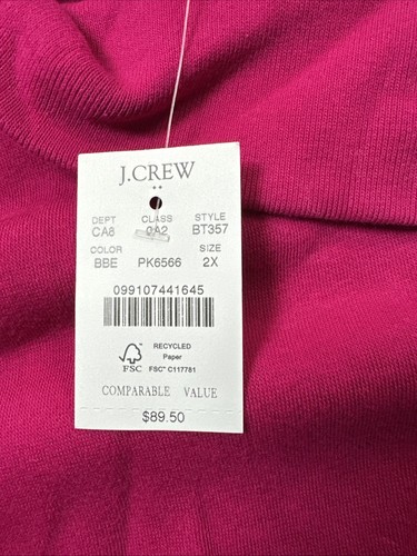 J.Crew Women’s Diagonal Button Mock Neck Pullover Sweater Pink 2X NWT #0850 - Picture 7 of 18