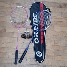 CONJUNTO Artengo Serie 7 Raqueta de Bádminton Pluma Lanzadera Bola Bolso de Transporte de Hombro