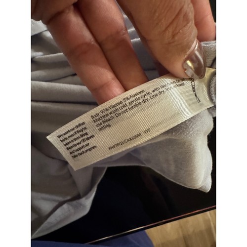 Vestido midi tejido manga corta cuello en V gris púrpura Eileen Fisher talla L/G x2 - Imagen 3 de 7