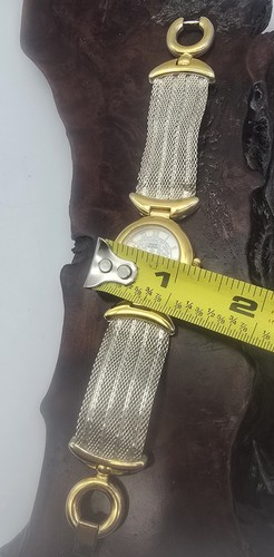 ANNE KLEIN II WOMEN'S Two Tone Mesh BAND WATCH New Battery ~ Vintage - Picture 5 of 14
