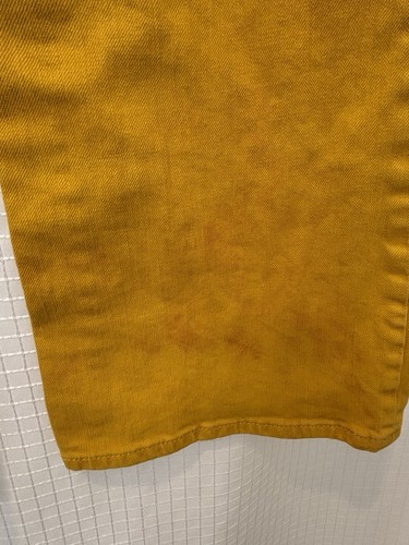 Tory Burch Womens Mustard Yellow Bell bottoms Pants Size 28 Logo Accent - Picture 6 of 9