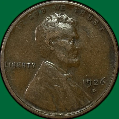 1926-D Lincoln Wheat Cent Very Fine VF Coin #36962