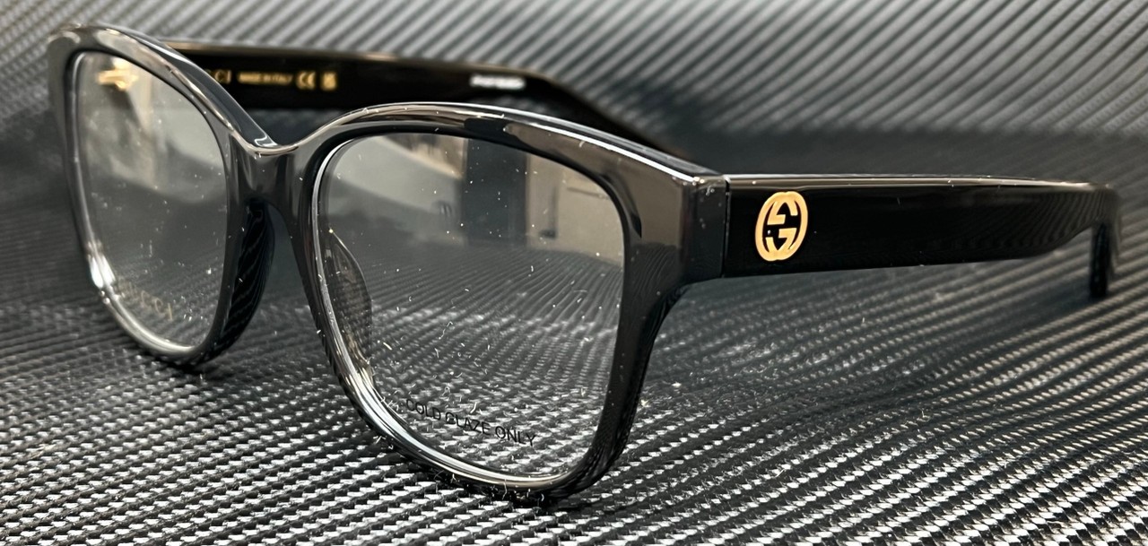 GUCCI GG1340O 001 Black Gold Women's 54 mm Small Eyeglasses