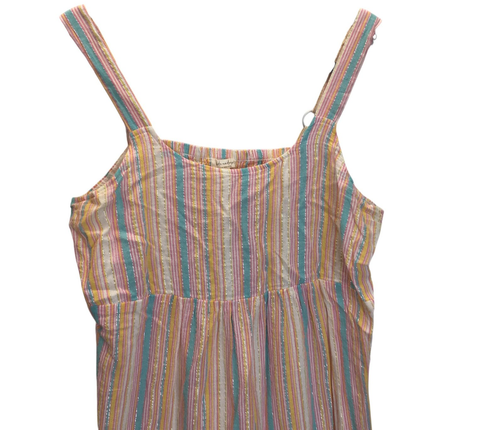 Linda Anderson Dress Womens Large Striped Tiered Maxi Adjustable Straps Lined - Picture 14 of 16
