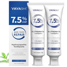 Set 2-Pack Hydroxyapatite Toothpastes for Enamel Protection and Tooth Strengt...