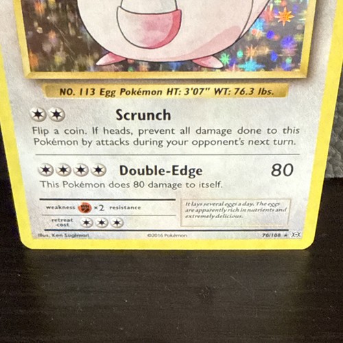 Pokémon TCG Chansey 70/108 XY Evolutions Holo Rare Card NM - Picture 3 of 9