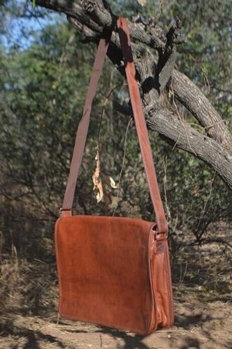 Men's Italian Leather Vintage Laptop Messenger Handmade Briefcase Bag Satchel - Picture 3 of 7