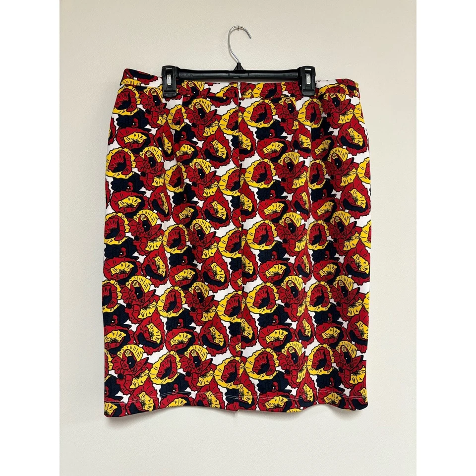 Monroe & Main skirt pencil multicolor floral bright pull on size 16 - Imagem 3 de 4