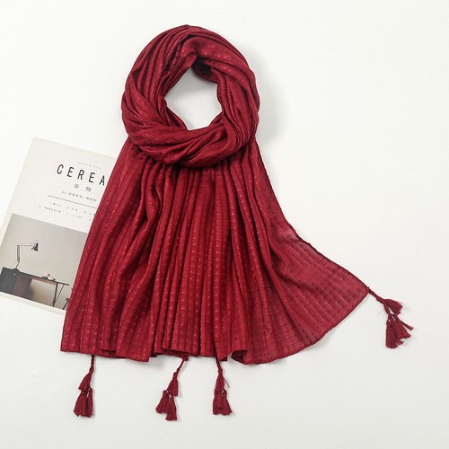 Plain Women Muslim Hijab Long Scarf Turban Cotton Linen Scarves Islamic Headwear - Picture 17 of 25