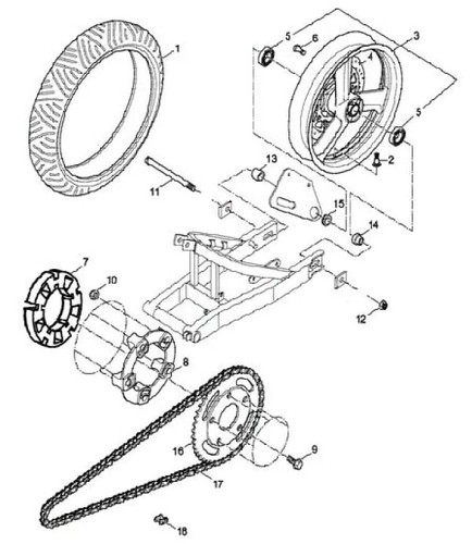 SFM / Sachs Hinterachse P406780500100770 X-Road 2006 - Bild 1 von 1