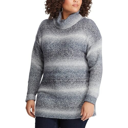 CHAPS Women's Ombre Stripe Turtleneck Sweater (Sizes 2X & 3X) NWT NIP MSRP $86 - Picture 8 of 10