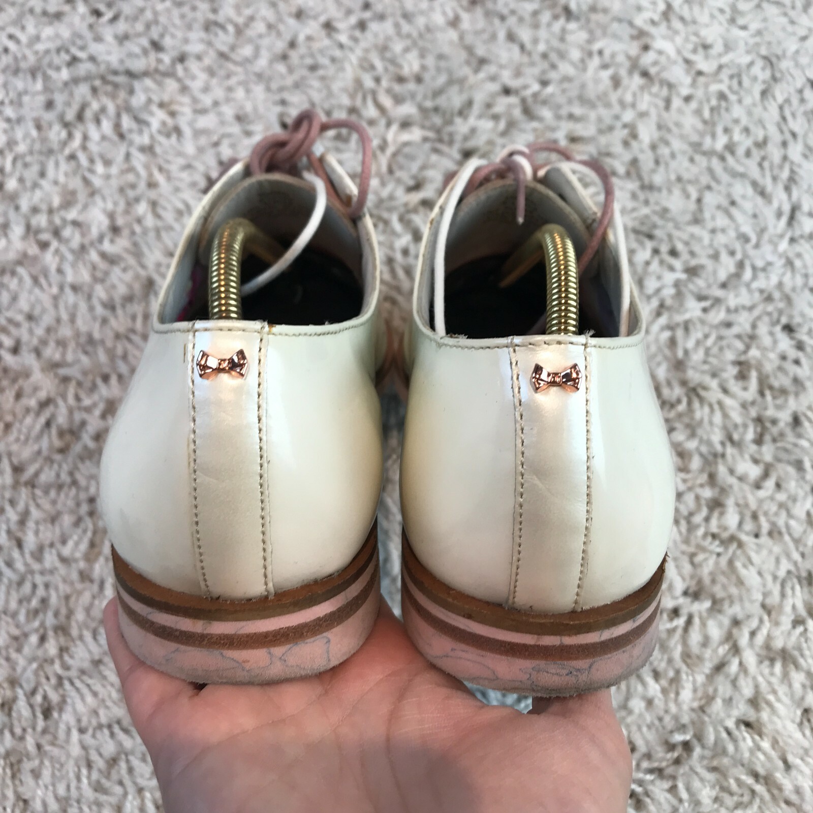 Ted Baker Loomi Womens Shoes UK 5 Eur 38 White Patent Leather Oxford Ted Baker Loomi Womens Shoes UK 5 Eur 38 White Patent Leather Oxford