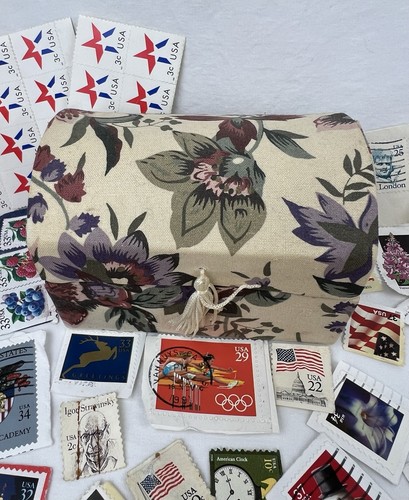 Mixed Lot of 130 U.S. Postage Stamps, 1980’s 1990’s 2000’s + Keepsake Box - Picture 10 of 15