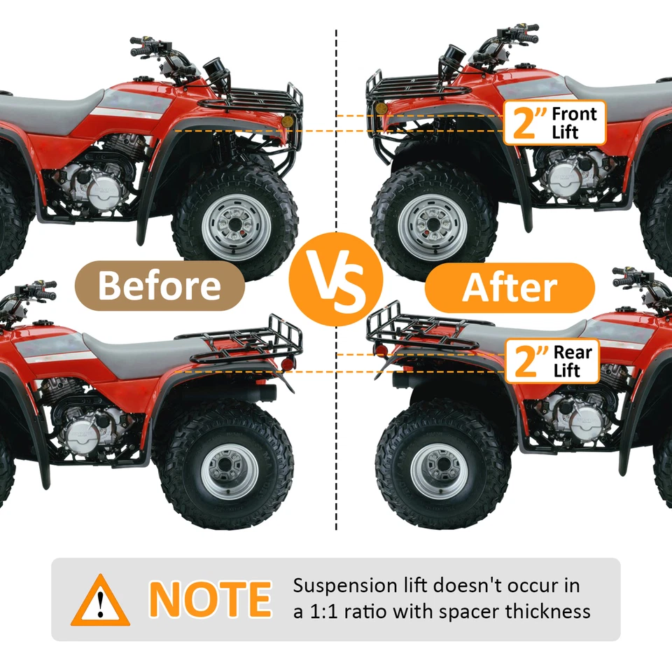 Heavy Duty 2" Front & Rear ATV Full Lift Kit Fits 1993-2000 Honda FourTrax 300 - Image 4 of 4