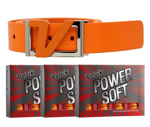 Volvik POWER SOFT 3-Dz Color Golf Balls & Volvik Italian Genuine Leather Belt - Picture 34 of 201