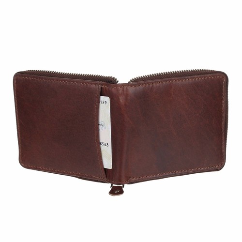 StarHide Mens Wallet RFID Signal Blocking Full Zip Around Genuine Leather Purse - Picture 7 of 15