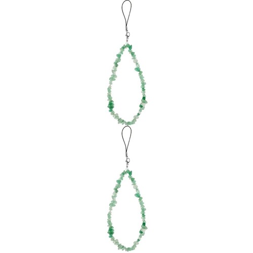 2 PCS Kristall -Edelstein -Schlüsselkette Handyanhänger-Armband Grün